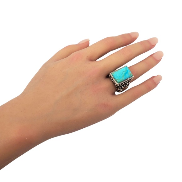 Barse Sterling Silver Turquoise Gemstone Ring Size 7 #21004 - Picture 7 of 11